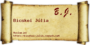 Bicskei Júlia névjegykártya