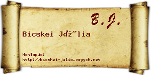 Bicskei Júlia névjegykártya