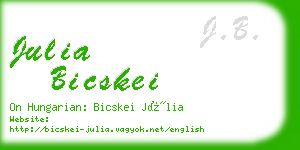 julia bicskei business card